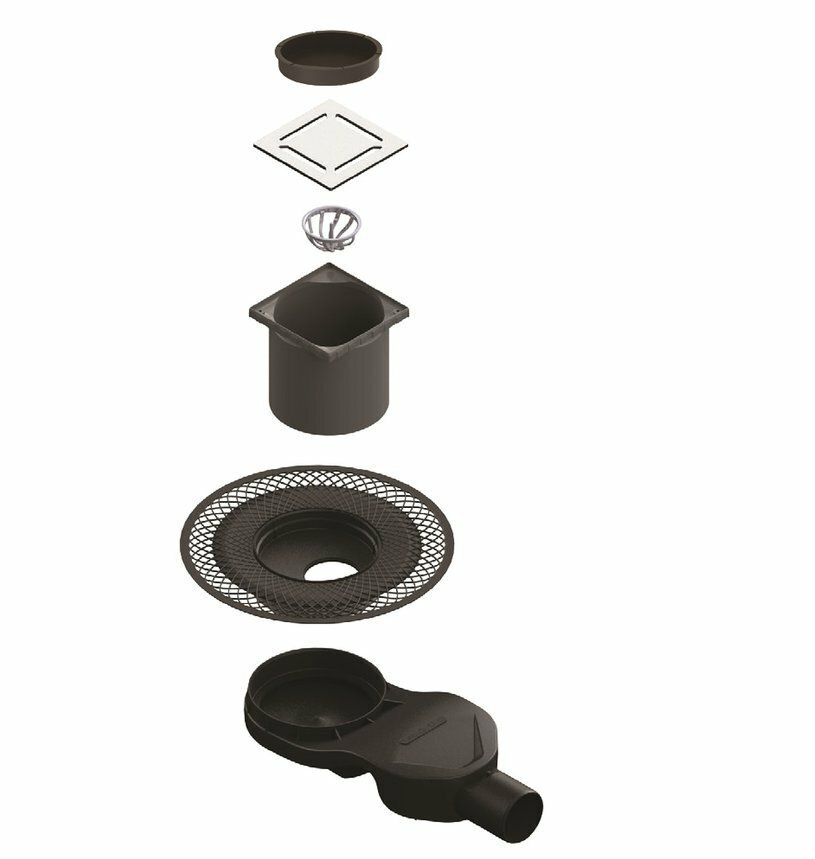 Трап Berges Wasserhaus PLATZ ANTIK 150х150 мм. МАТОВЫЙ ХРОМ